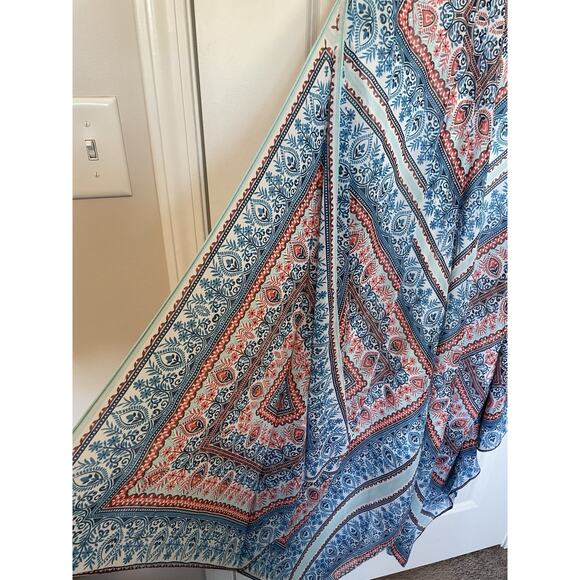 John Paul Richard Colorful Boho Midi Maxi V-Neck Handkerchief Kaftan Large Dress - Picture 5 of 11